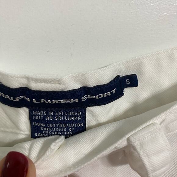 Ralph Lauren Sport Shorts Classis White Chinos Pockets Size 8  Summer Basic - Picture 2 of 7